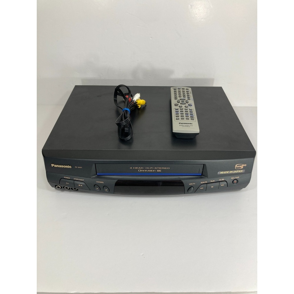 Panasonic PV-8451 Omnivision 4-Head Hi-Fi Stereo VCR w/ Remote & AV Cables